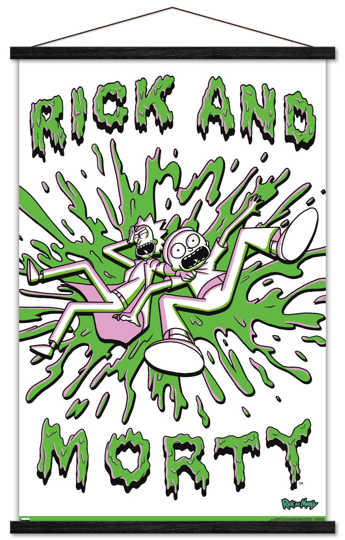 Rick And Morty - Acid Wall Poster with Wooden Magnetic Frame, 22.375" x 34"