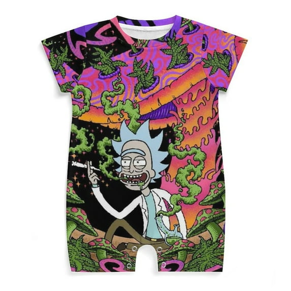 Rick And Morty Baby Romper Short Sleeve Bodysuits Soft Rompers Summer Clothes One-Piece Jumpsuits Outfits 0-3M