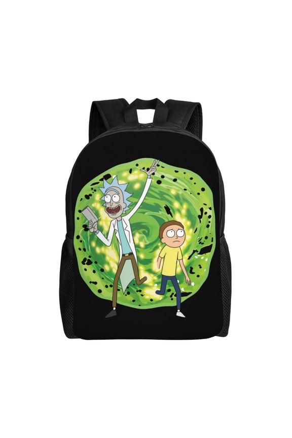 Rick And Morty Backpack Casual Daypack Large Capacity Travel Work School Back Pack Novelty Book Bag Laptop Bag
