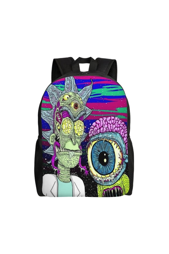 Rick And Morty Backpack Casual Daypack Large Capacity Travel Work School Back Pack Novelty Computer Bag Laptop Bag