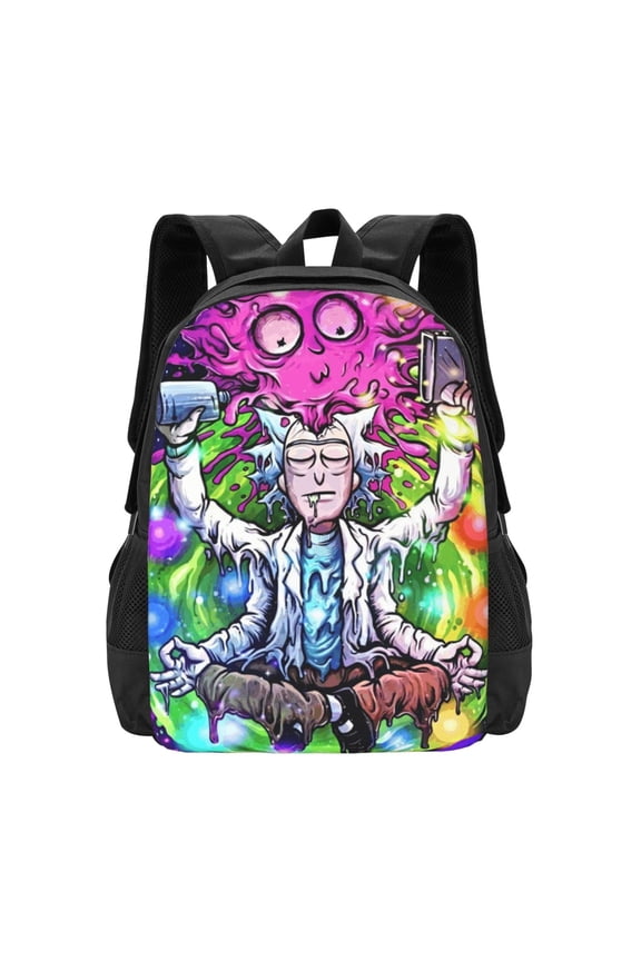 Rick And Morty Backpack Lightweight College Bookbags Laptop Travel Backpacks Work Large Capacity Adult Bags