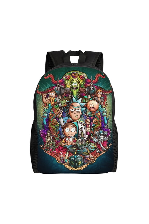 Rick And Morty Backpack Lightweight Daypack Large Capacity Travel Work College Back Pack Novelty Computer Bag Laptop Bag