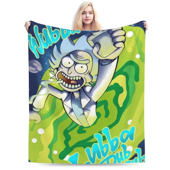Rick And Morty Bed Blanket Air Conditioner Quilt Ultra Soft Flannel Blanket All Season Fuzzy Blanket Reversible Fluffy Plush Blanket 60"X50"
