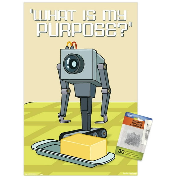 Rick And Morty - Butter Bot Wall Poster with Push Pins, 14.725" x 22.375"