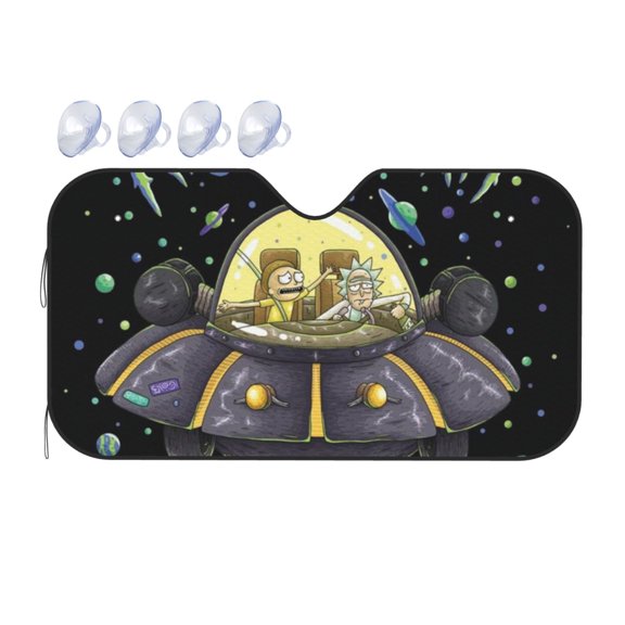 Rick And Morty Car Sun Shade Windshield Sunshade Aluminum Foil Sun Shield For Uv Protection & Heat Blocking Small