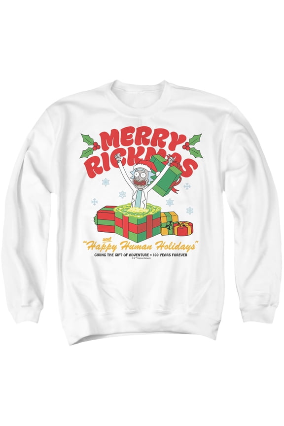 Rick And Morty Christmas Merry Rickmas Presents Unisex Adult Crewneck Sweatshirt
