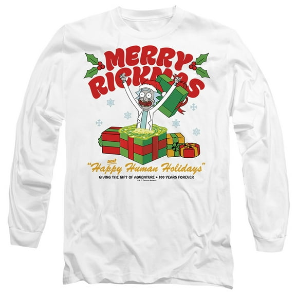 Rick And Morty Christmas Merry Rickmas Presents Unisex Adult Long-Sleeve T Shirt