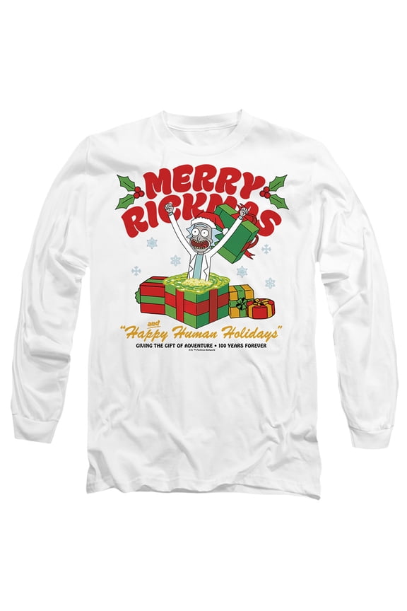 Rick And Morty Christmas Merry Rickmas Presents Unisex Adult Long-Sleeve T Shirt