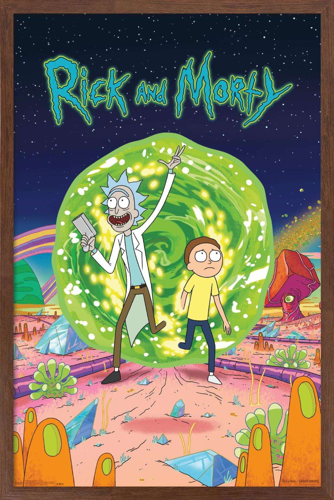 Rick And Morty - Cover Wall Poster, 14.725" x 22.375", Framed