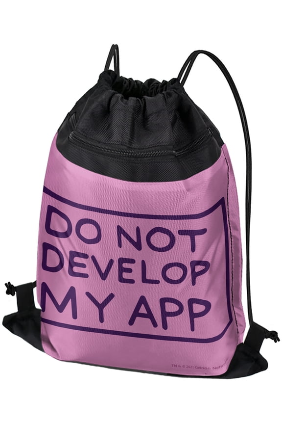 Rick And Morty Do Not Develop My App Drawstring Backpack Sports Bag Sackpack 17" x 13", Perfect for Gym, Yoga or Practice