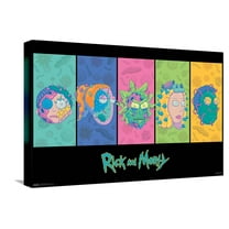 Rick And Morty - Faces Canvas Wall Poster, 14.725" x 22.375"