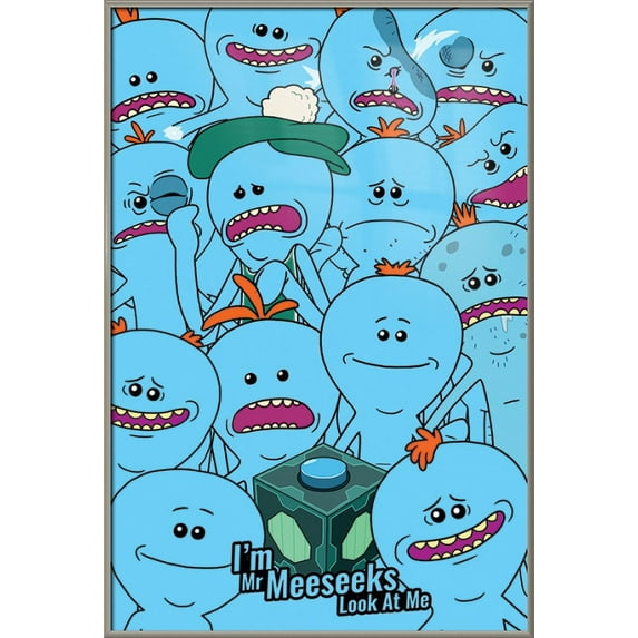 Rick And Morty - Framed TV Show Poster (Mr. Meeseeks - Rick & Morty) (Brushed Champagne Aluminum Frame)