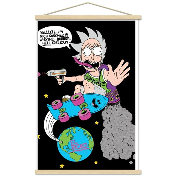 Rick And Morty - Greetings Wall Poster with Magnetic Frame, 22.375" x 34"