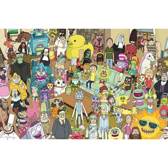 Rick And Morty - Group Wall Poster, 22.375" x 34"