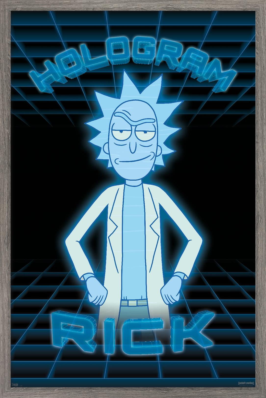 Rick And Morty - Hologram Rick Wall Poster, 14.725" x 22.375" Framed