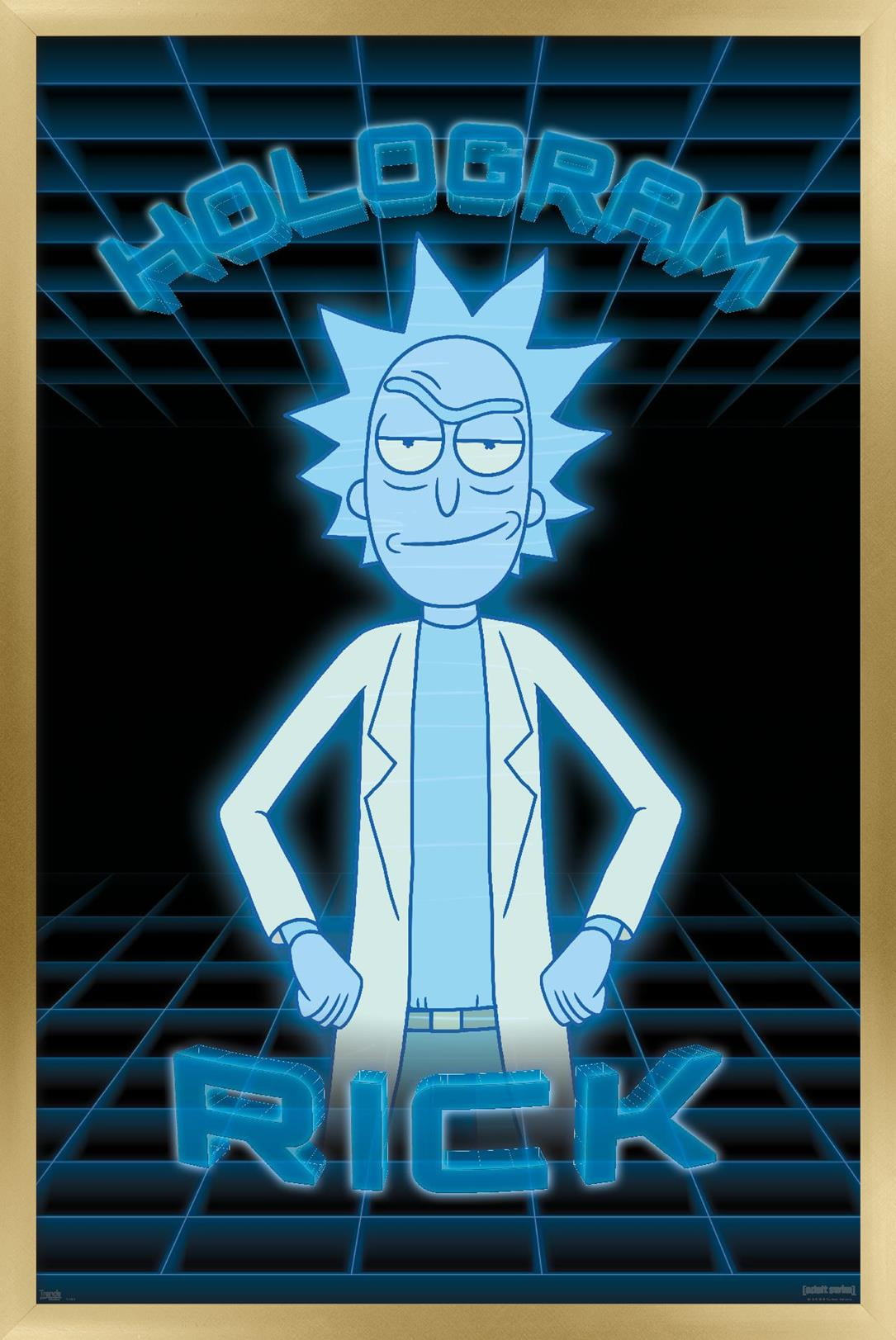 Rick And Morty - Hologram Rick Wall Poster, 14.725" x 22.375", Framed