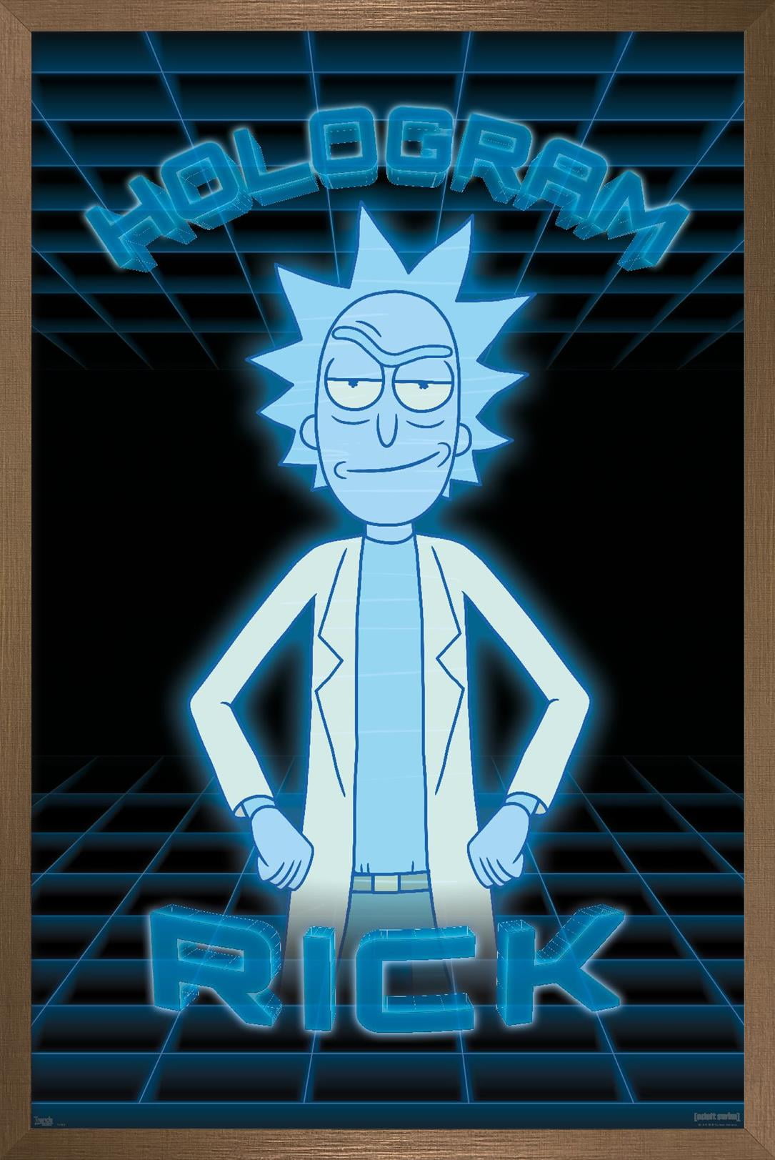Rick And Morty - Hologram Rick Wall Poster, 14.725" x 22.375", Framed