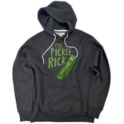 Rick And Morty Im Pickle Rick Unisex Adult Slim Fit Pull-Over Heather Hoodie, Charcoal, Small