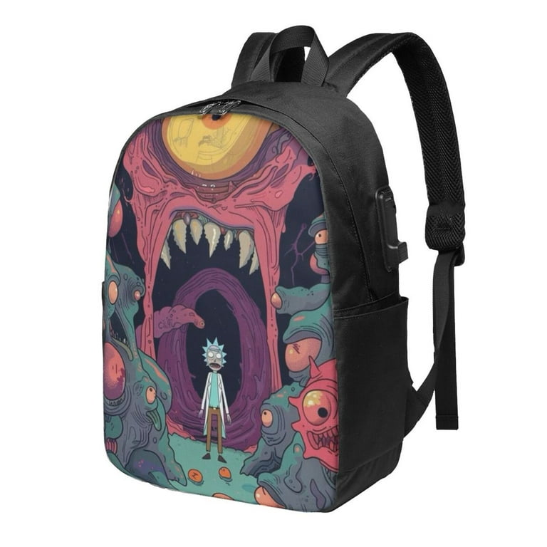 Rick And Morty Laptop Backpack With Usb Charging Port 17 Inch Daypack  Travel College School Computer Bag Bookbag
