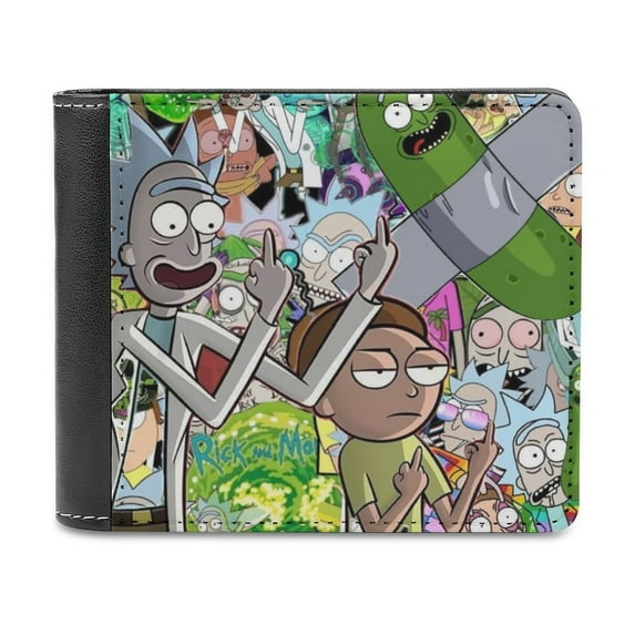Rick And Morty Leather Wallet Slim Card Wallet Bifold Fashion Card Holder Purse