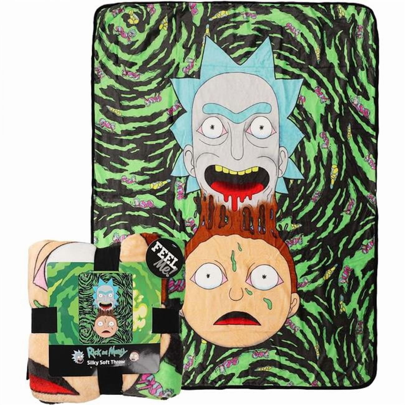 Rick And Morty Melt Together 46x60 Throw Blanket