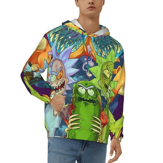 Rick And Morty Mens Active Sweatshirts Cozy Hoodie 3d Graphic Sweater Casual Winter Clothes Tops Coat Xx-Large
