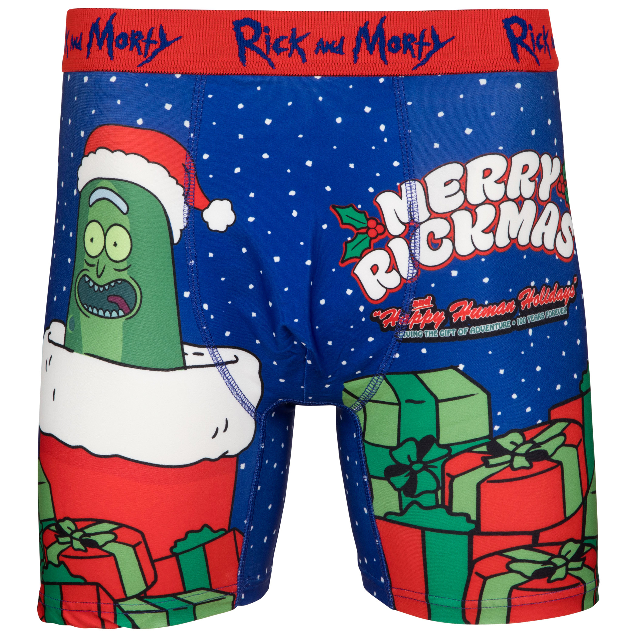 Rick And Morty Merry Pickle Rickmas Boxer Briefs-Medium (32-34)