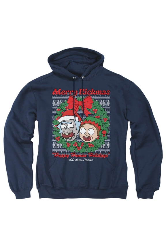 Rick And Morty Merry Rickmas Ugly Christmas Unisex Adult Pull-Over Hoodie