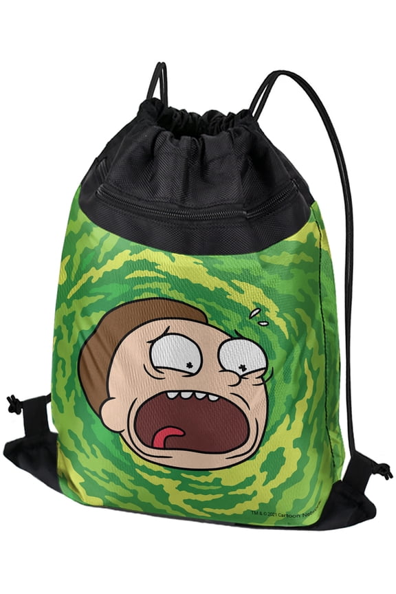 Rick And Morty Morty Headshot Drawstring Backpack Sports Bag Sackpack 17" x 13", Perfect for Gym, Yoga or Practice