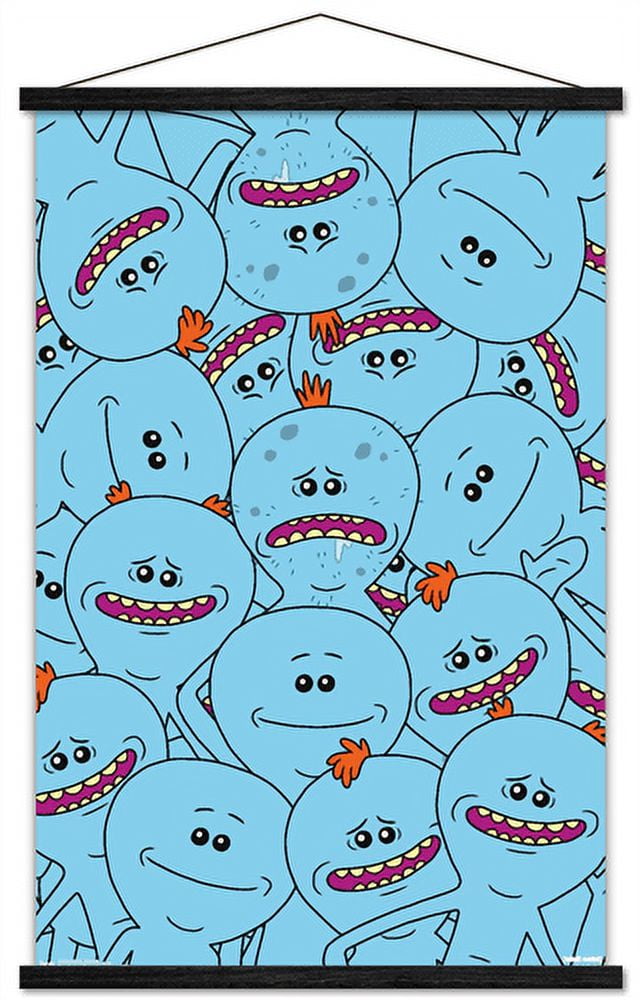 Rick And Morty - Mr. Meeseeks Wall Poster with Wooden Magnetic Frame, 22.375" x 34"