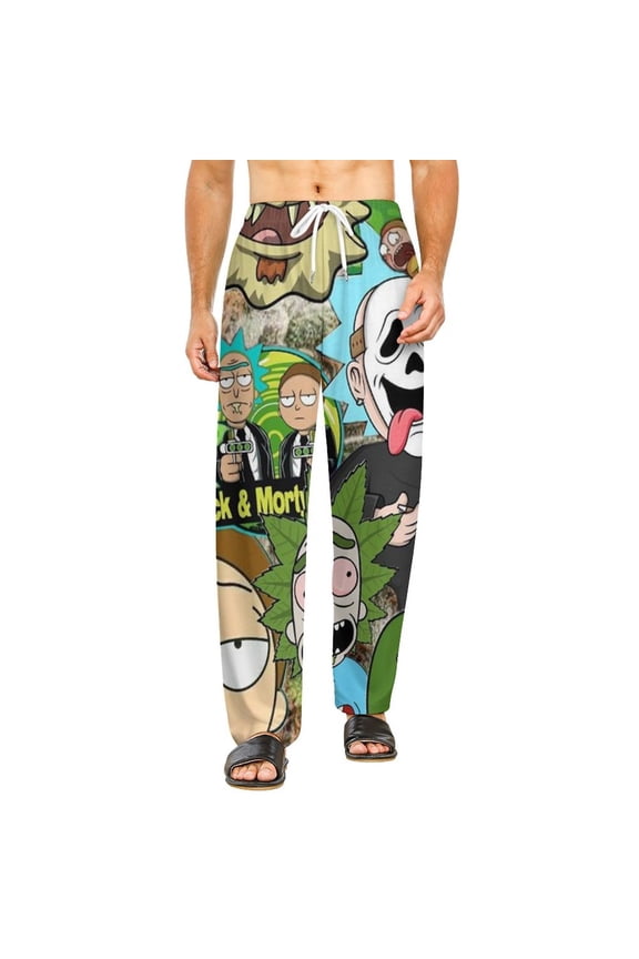 Rick And Morty Pajamas Pants 3D Printing Wide Leg PJ Pant Loungewear Casual Comfy Sleepwear Lounge Pants for Men WomenS