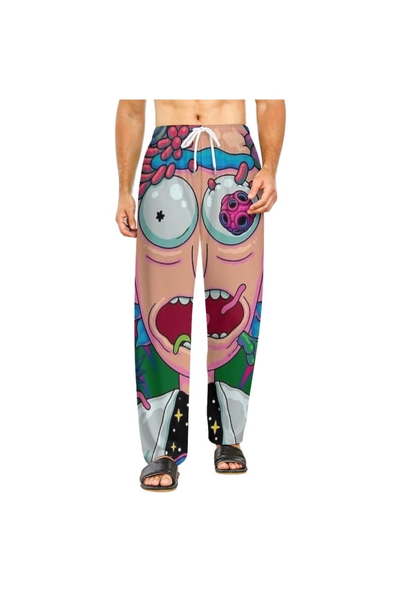 Rick And Morty Pajamas Pants 3D Printing Wide Leg PJ Pant Loungewear Casual Comfy Sleepwear Lounge Pants for Men WomenXL