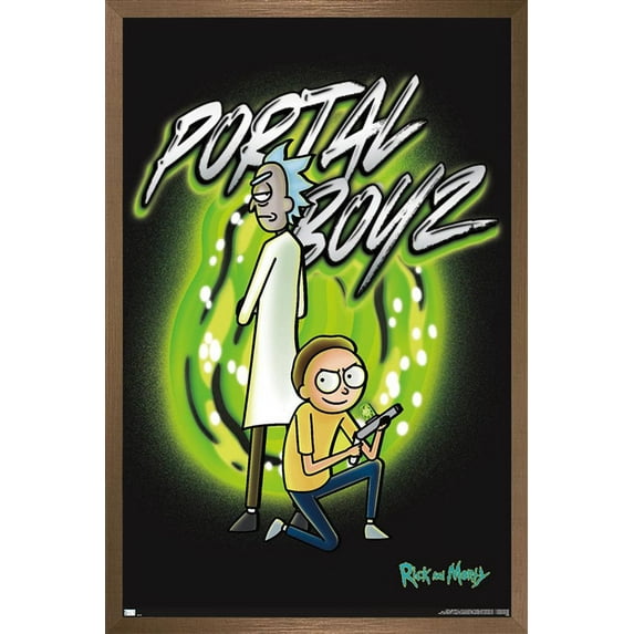 Rick And Morty - Portal Boyz Wall Poster, 14.725" x 22.375" Framed