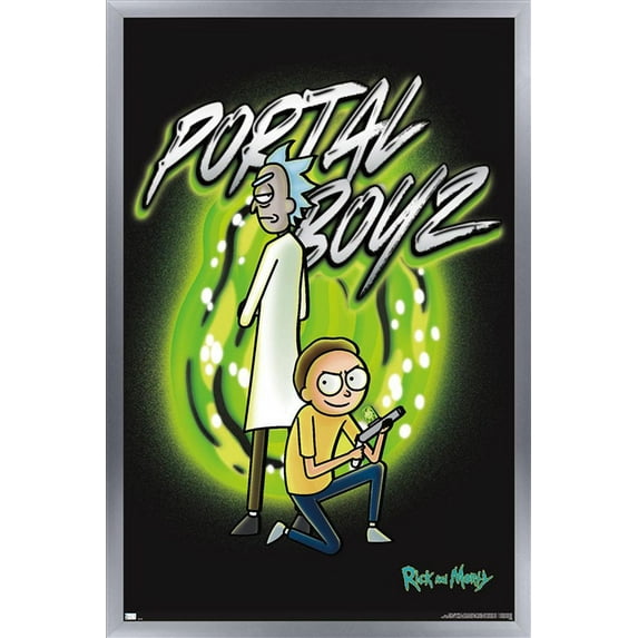Rick And Morty - Portal Boyz Wall Poster, 14.725" x 22.375" Framed