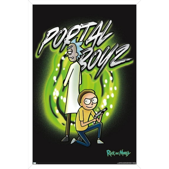 Rick And Morty - Portal Boyz Wall Poster, 14.725" x 22.375" Framed