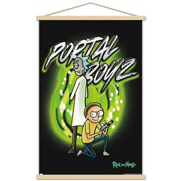 Rick And Morty - Portal Boyz Wall Poster with Magnetic Frame, 22.375" x 34"