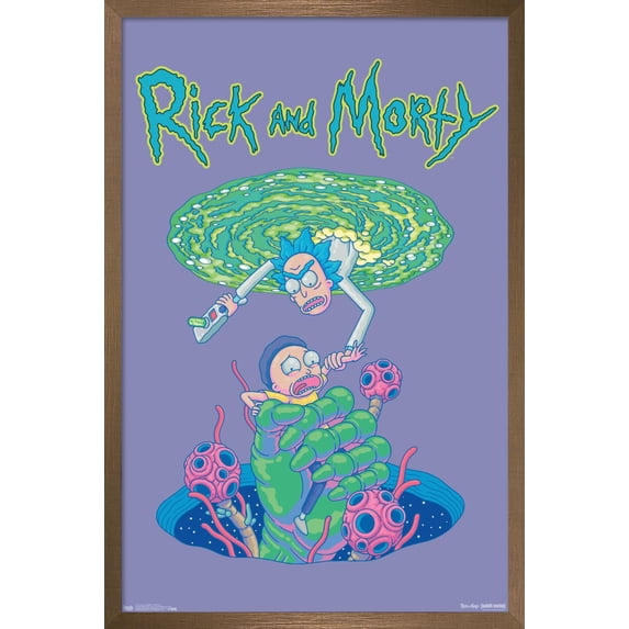 Rick And Morty - Portal Fall Wall Poster, 14.725" x 22.375", Framed