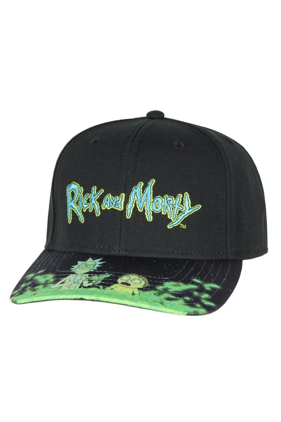 Rick And Morty Portal Time Pre-Curved Bill Adjustable Snapback Hat Cap