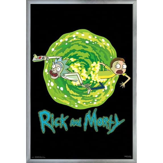 Rick And Morty - Portal Wall Poster, 22.375" x 34", Framed