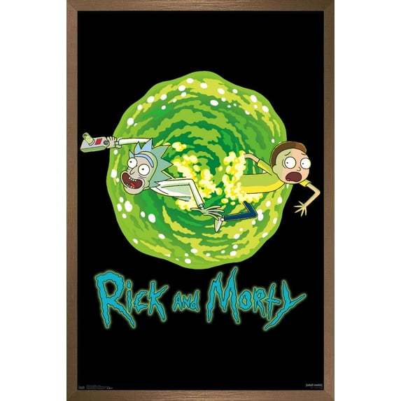 Rick And Morty - Portal Wall Poster, 22.375" x 34", Framed