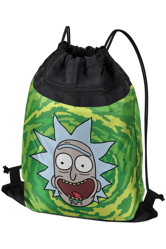Rick And Morty Rick Headshot Drawstring Backpack Sports Bag Sackpack 17" x 13", Perfect for Gym, Yoga or Practice