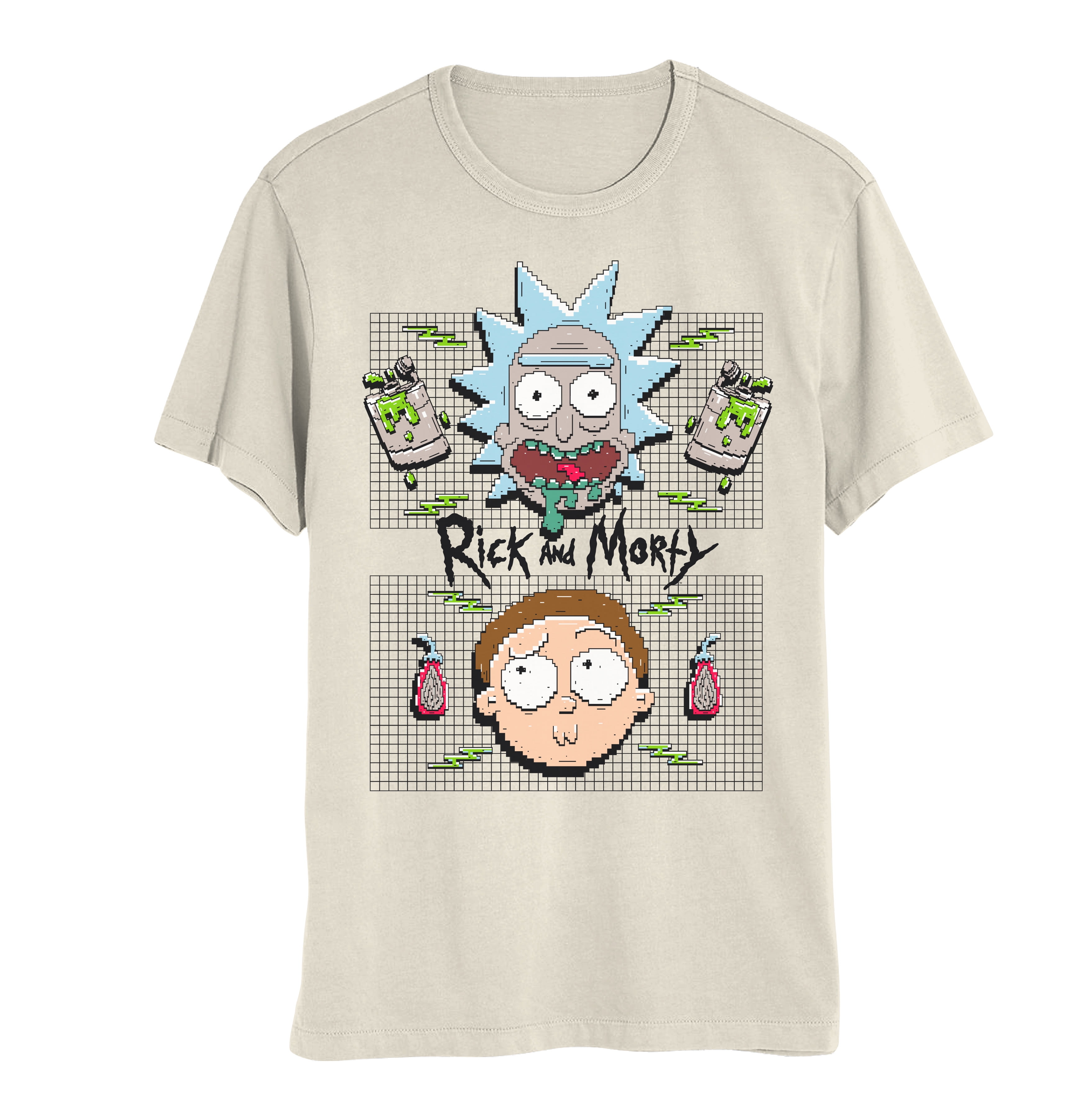 Rick And Morty Rick Morty Pixels Mens and Womens Short Sleeve T