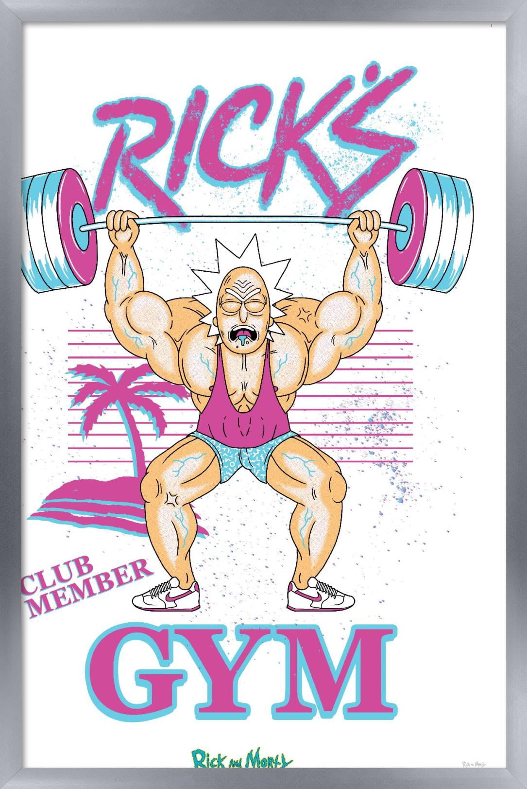 Rick And Morty - Rick's Gym Wall Poster, 14.725" x 22.375", Framed