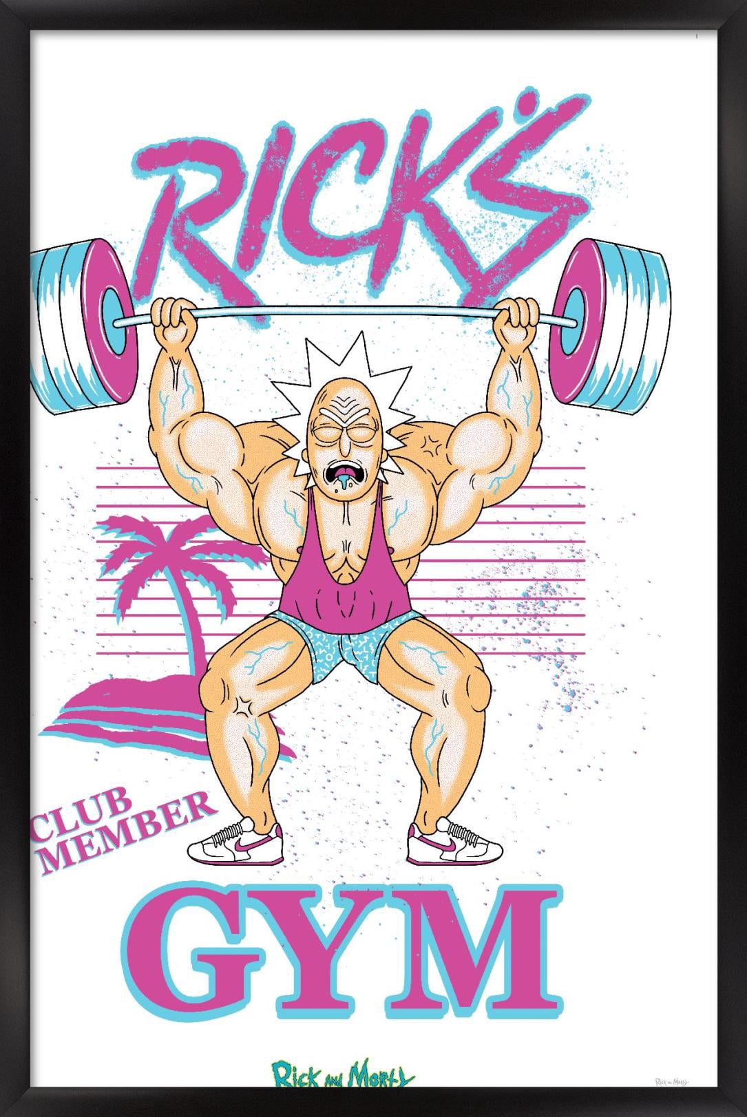 Rick And Morty - Rick's Gym Wall Poster, 22.375" x 34", Framed