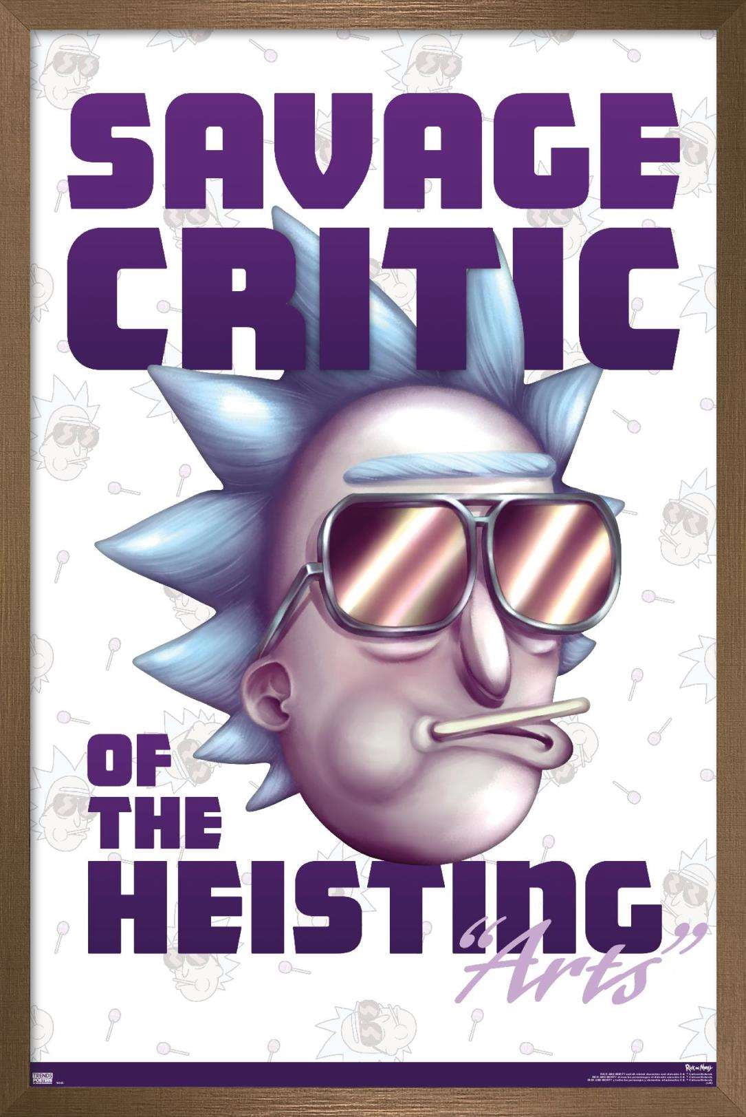 Rick And Morty - Savage Critic Wall Poster, 14.725" x 22.375", Framed
