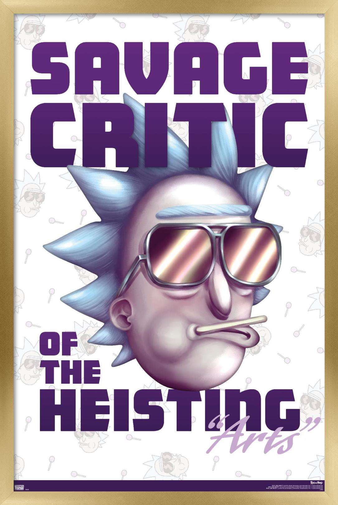 Rick And Morty - Savage Critic Wall Poster, 14.725" x 22.375", Framed