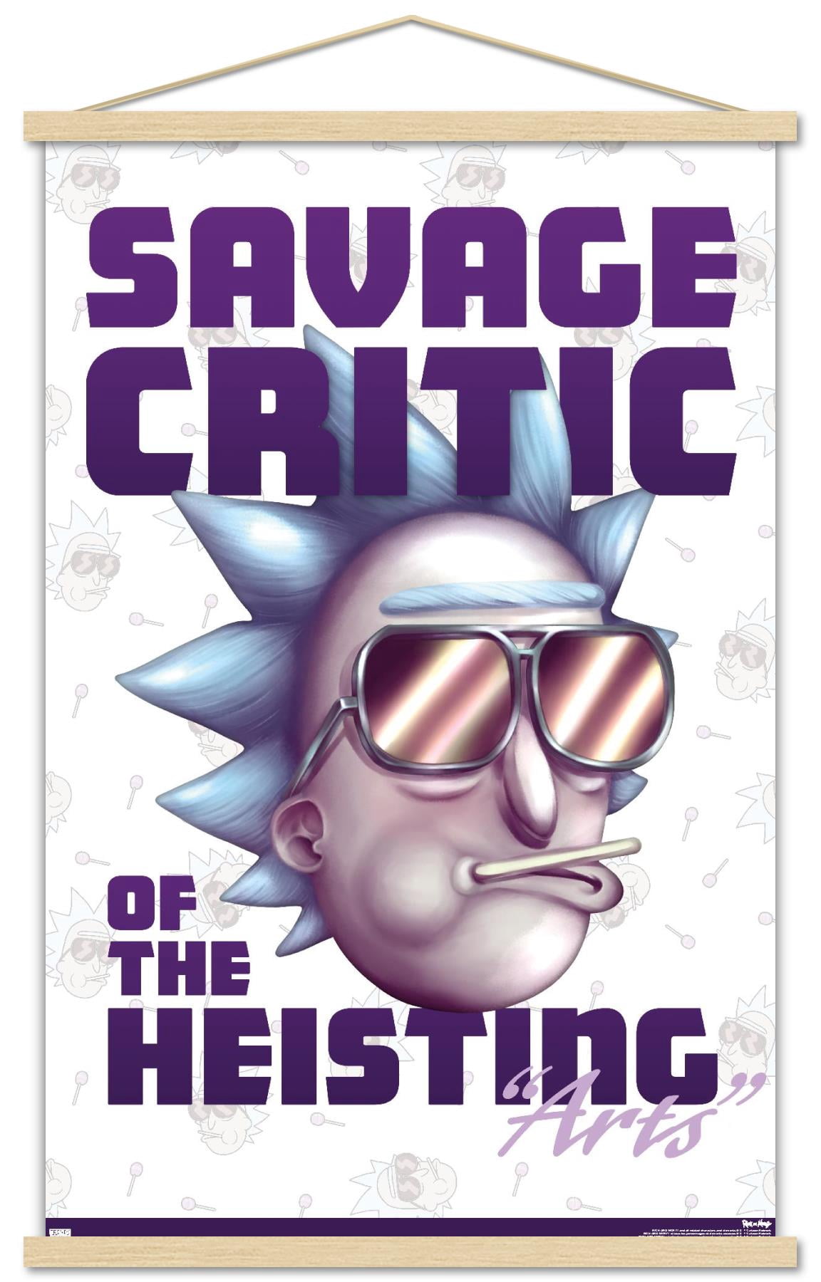 Rick And Morty - Savage Critic Wall Poster with Wooden Magnetic Frame, 22.375" x 34"