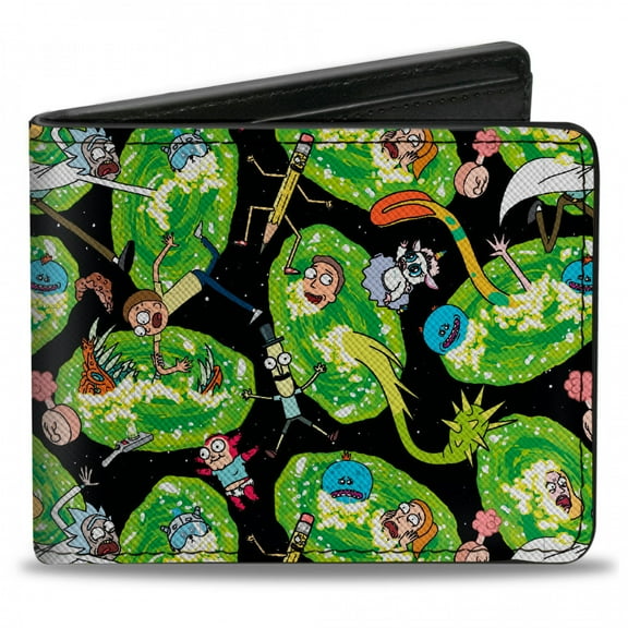 Rick And Morty Scattered In Space Vegan Leather Bi-Fold Wallet