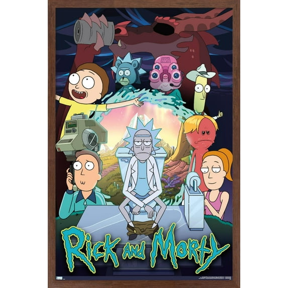 Rick And Morty - Season 4 Group Wall Poster, 22.375" x 34", Framed