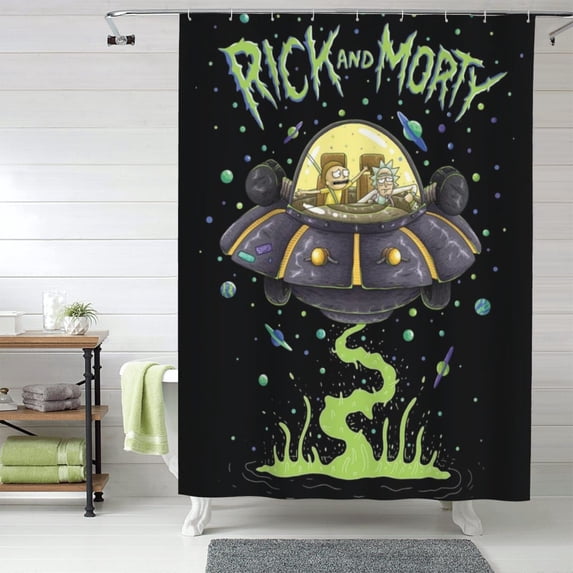 Rick And Morty Shower Curtain Waterproof Fabric Cloth Shower Curtains Washable Bathroom Decoration Bath Curtains Plastic